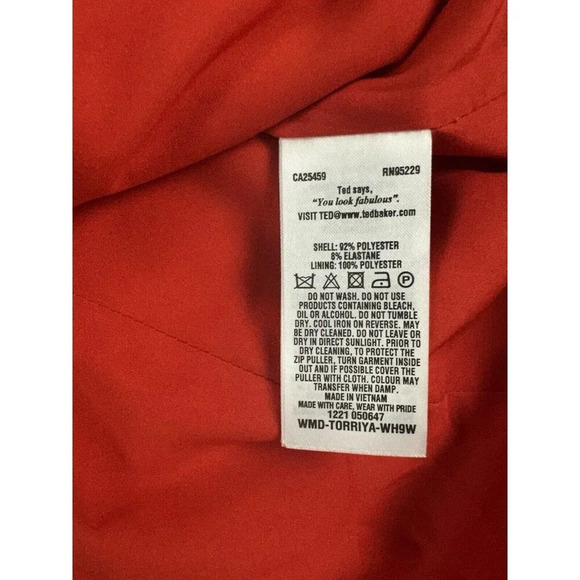 Ted Baker Size 0 Torriya Halter Ruffle Orange Sleeveless Tunic Dress - Picture 9 of 15